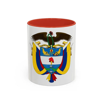 Coat of arms of Colombia - Accent Coffee Mug 11oz Red - Go Mug Yourself
