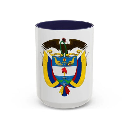 Coat of arms of Colombia - Accent Coffee Mug 15oz Navy - Go Mug Yourself