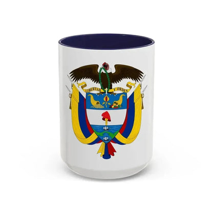 Coat of arms of Colombia - Accent Coffee Mug 15oz Navy - Go Mug Yourself