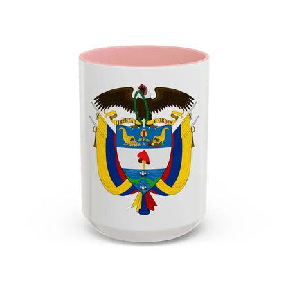 Coat of arms of Colombia - Accent Coffee Mug 15oz Pink - Go Mug Yourself