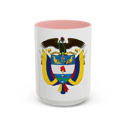 Coat of arms of Colombia - Accent Coffee Mug 15oz Pink - Go Mug Yourself