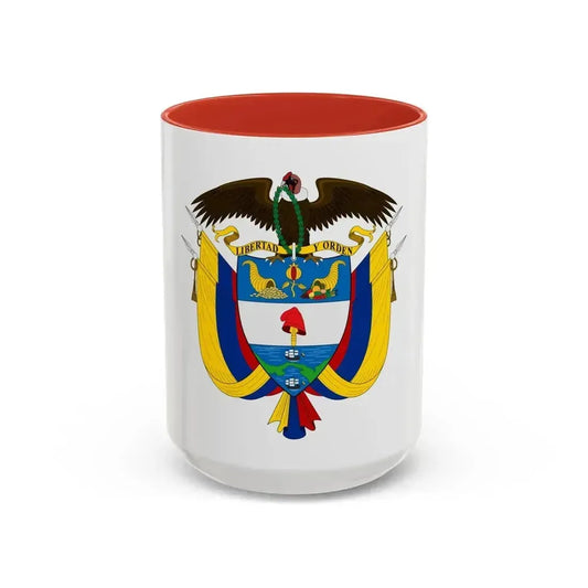 Coat of arms of Colombia - Accent Coffee Mug 15oz Red - Go Mug Yourself