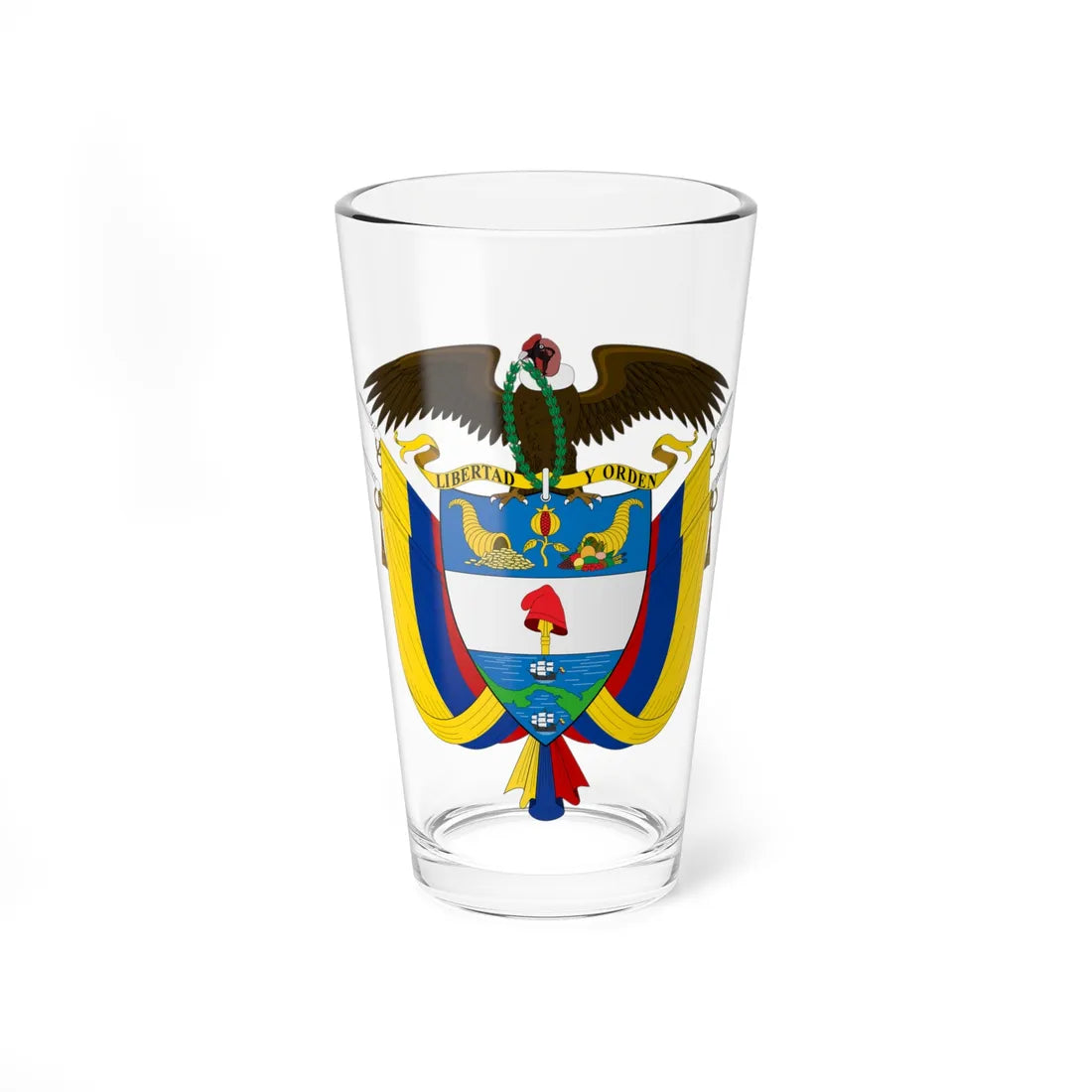 Coat of arms of Colombia (Colombia) (Coat of Arms) Pint Glass 16oz 16oz - Go Mug Yourself