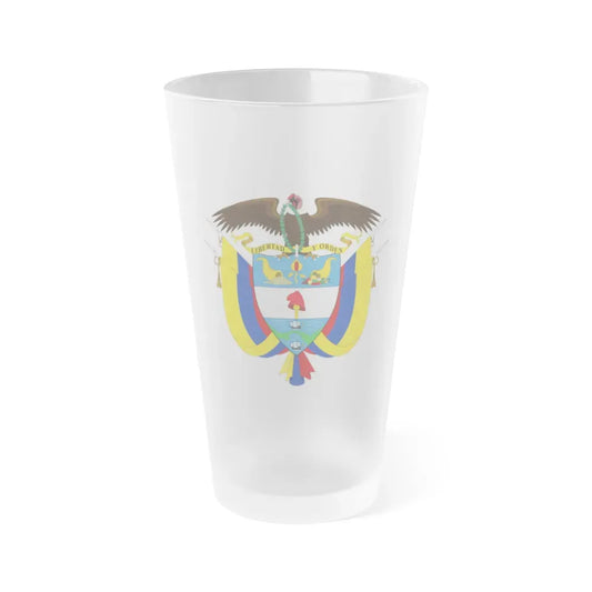 Coat of arms of Colombia - Frosted Pint Glass 16oz Default Title - Go Mug Yourself
