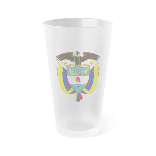 Coat of arms of Colombia - Frosted Pint Glass 16oz Default Title - Go Mug Yourself