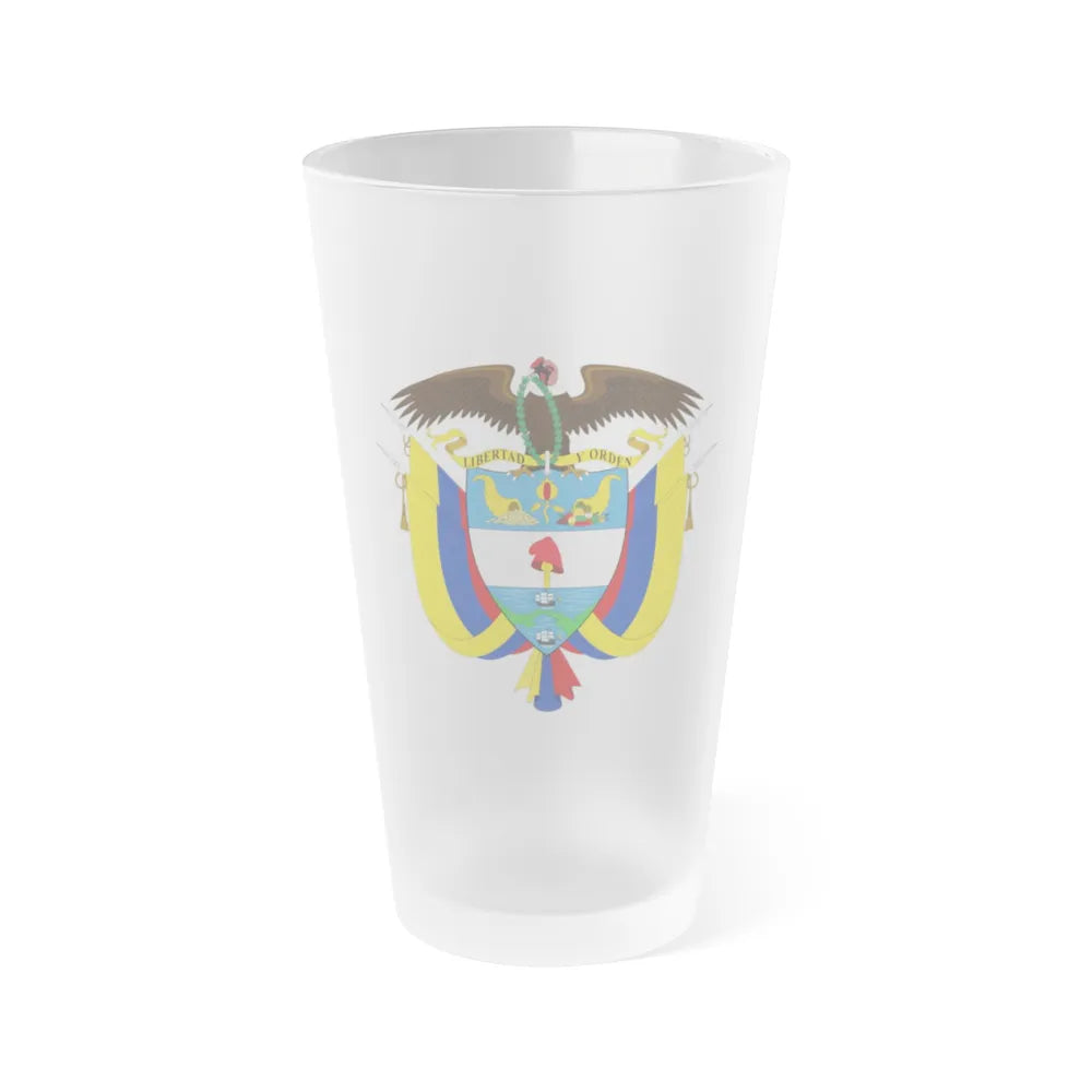 Coat of arms of Colombia - Frosted Pint Glass 16oz-Go Mug Yourself