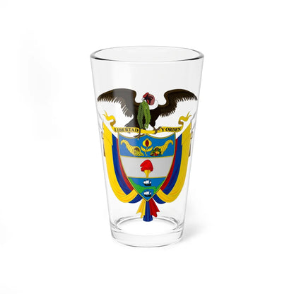 Coat of arms of Colombia Regular use (Colombia) (Coat of Arms) Pint Glass 16oz 16oz - Go Mug Yourself