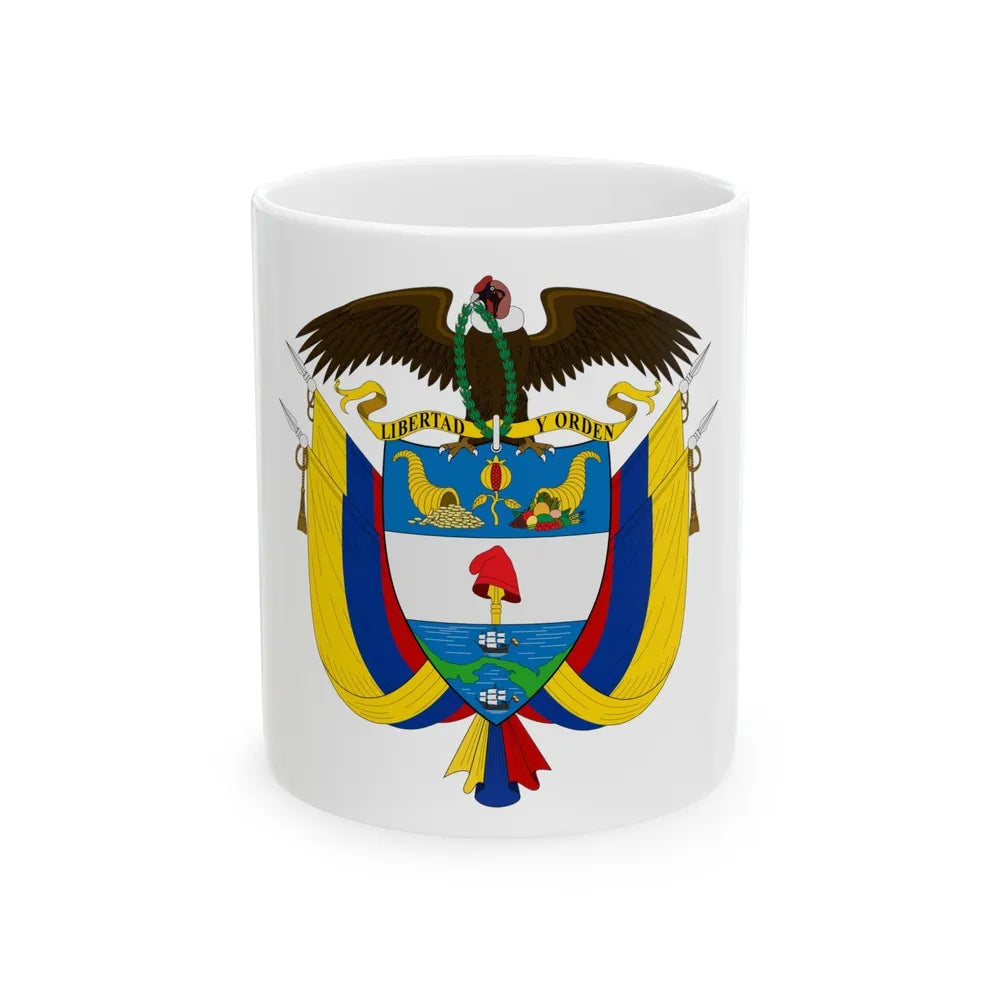 Coat of arms of Colombia - White Coffee Mug-11oz-Go Mug Yourself