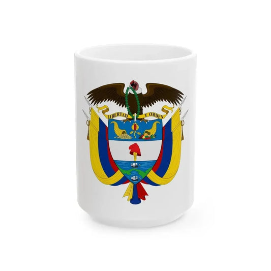 Coat of arms of Colombia - White Coffee Mug 15oz - Go Mug Yourself