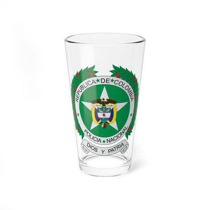 Coat of arms of colombian national police (Colombia) (Coat of Arms) Pint Glass 16oz 16oz - Go Mug Yourself