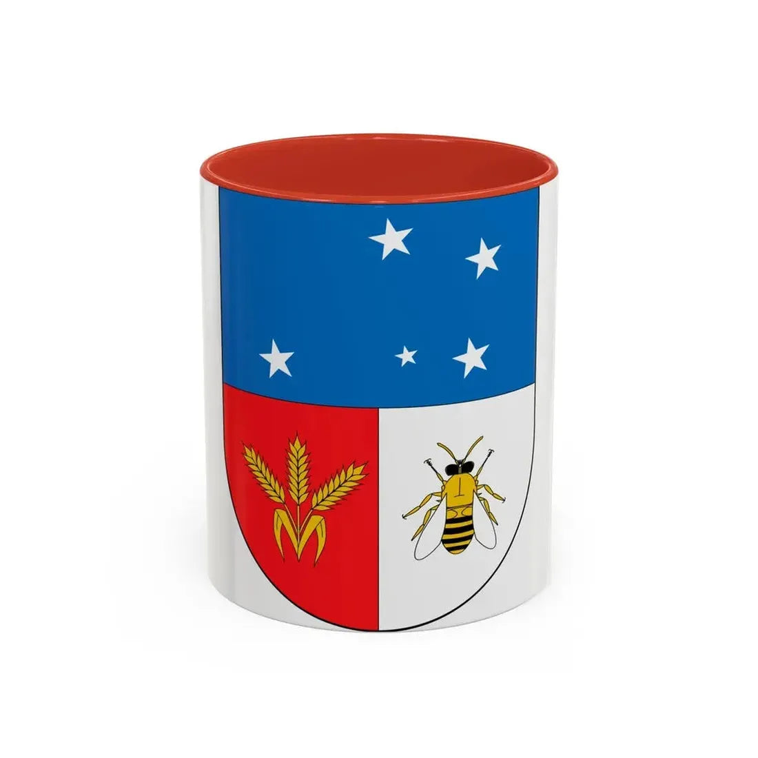 Coat of arms of Colonia Department - Accent Coffee Mug 11oz Red - Go Mug Yourself