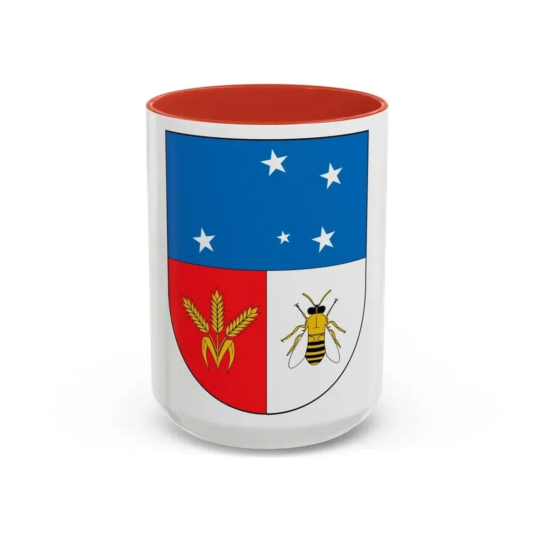 Coat of arms of Colonia Department - Accent Coffee Mug 15oz Red - Go Mug Yourself