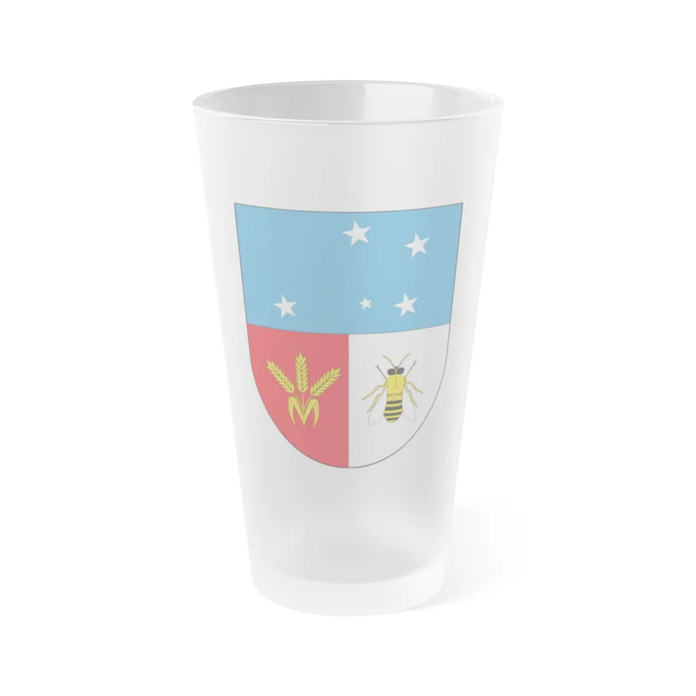 Coat of arms of Colonia Department - Frosted Pint Glass 16oz-Go Mug Yourself