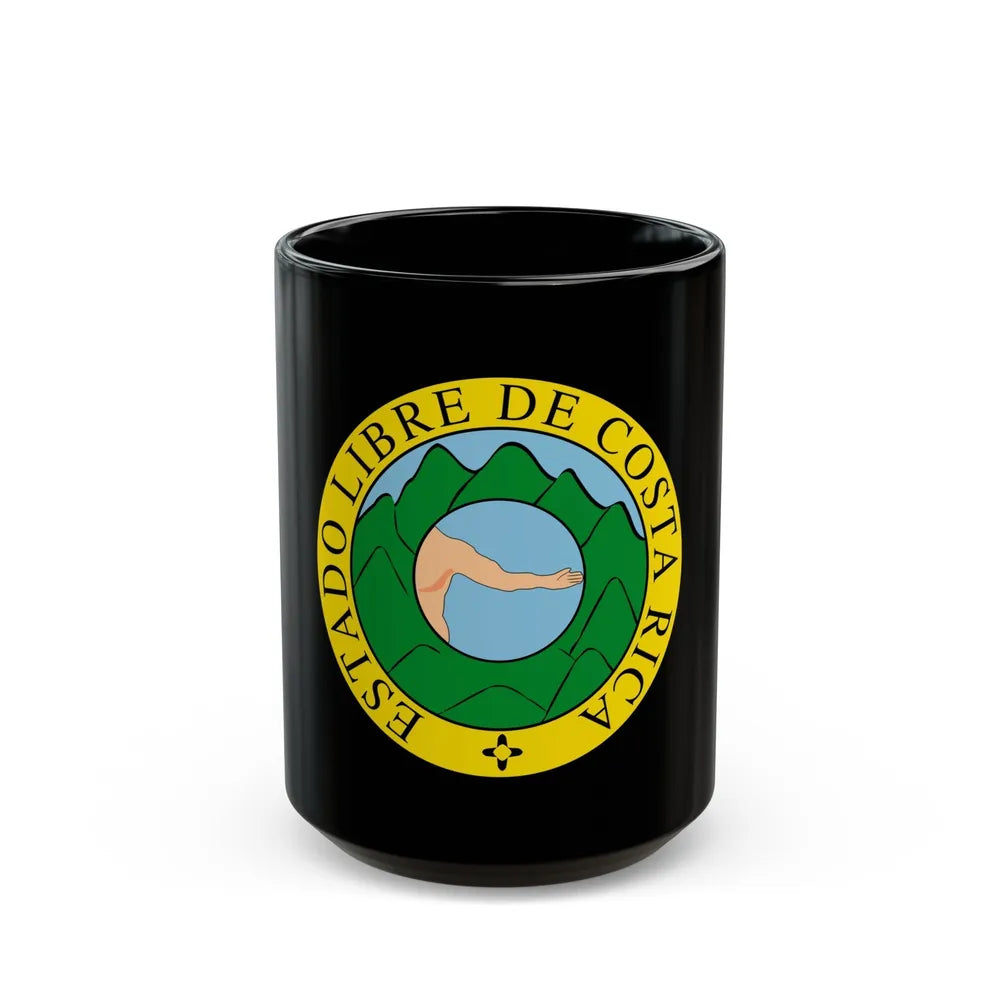 Coat of arms of Costa Rica (1824-1840 and 1842-1848) - Black Coffee Mug-15oz-Go Mug Yourself