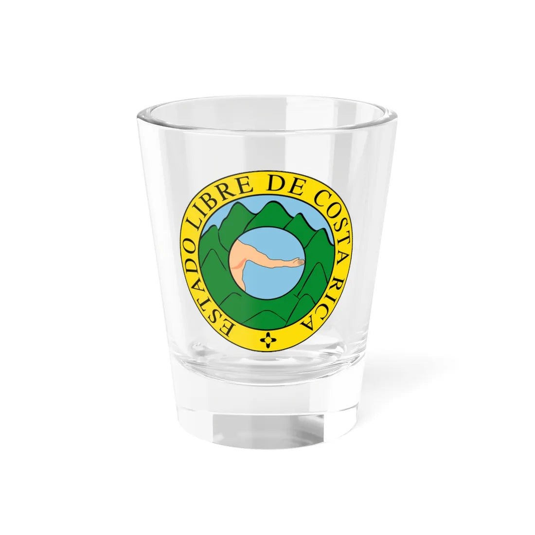 Coat of arms of Costa Rica 1824-1840 and 1842-1848 (Costa Rica) (Coat of Arms) Shot Glass 1.5oz 1.5oz - Go Mug Yourself