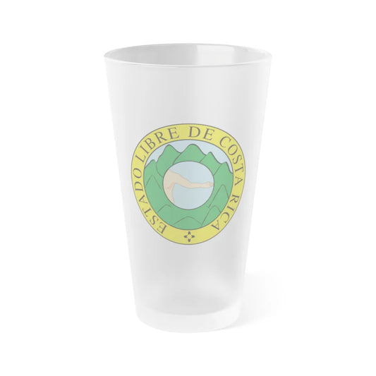 Coat of arms of Costa Rica (1824-1840 and 1842-1848) - Frosted Pint Glass 16oz-16oz-Frosted-Go Mug Yourself