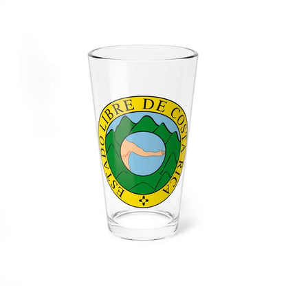 Coat of arms of Costa Rica (1824-1840 and 1842-1848) - Pint Glass 16oz-16oz-Go Mug Yourself