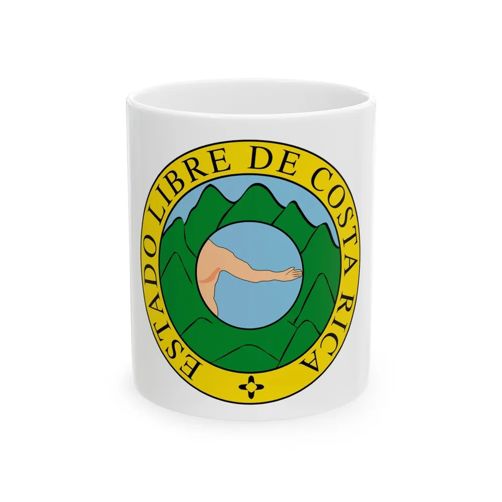 Coat of arms of Costa Rica (1824-1840 and 1842-1848) - White Coffee Mug-11oz-Go Mug Yourself