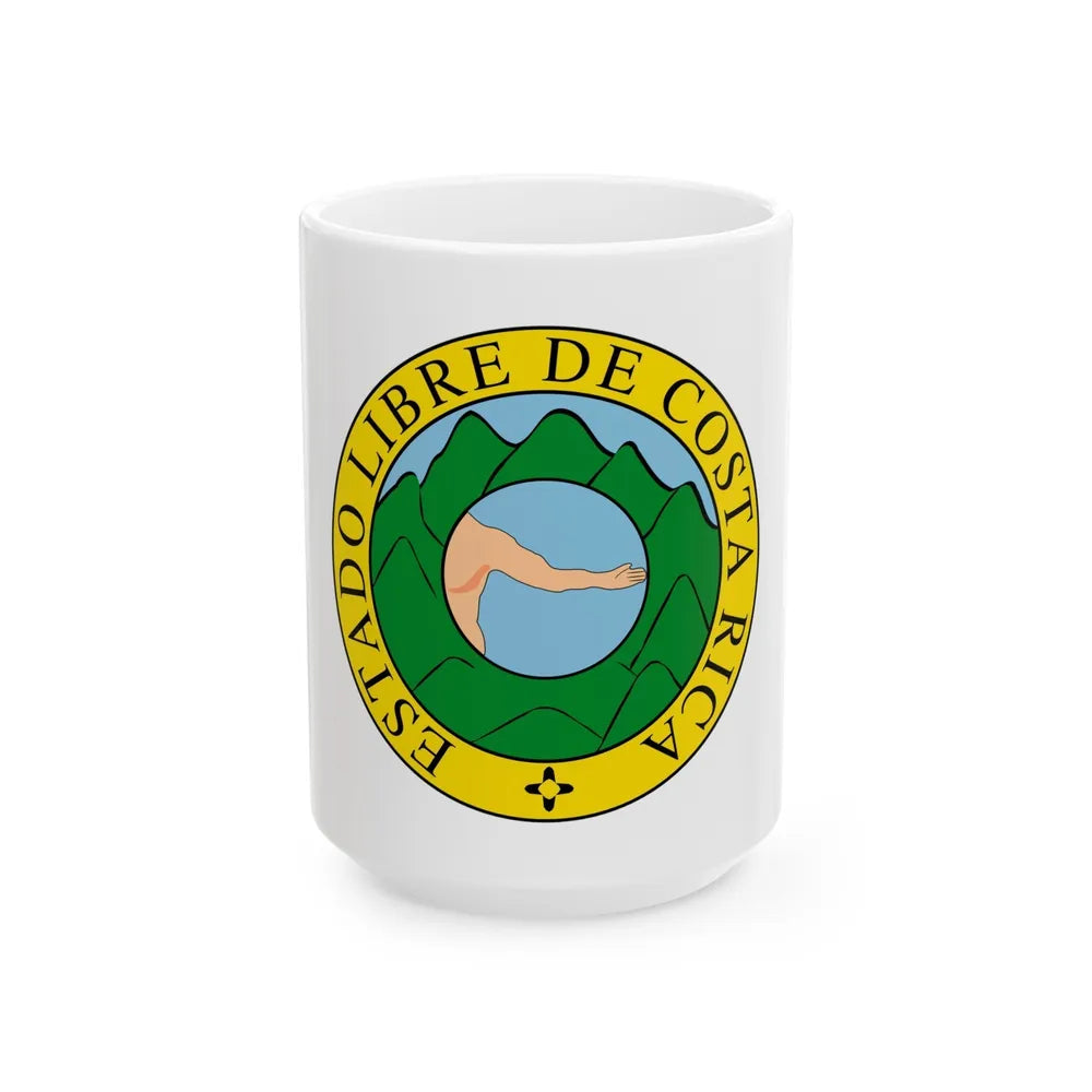 Coat of arms of Costa Rica (1824-1840 and 1842-1848) - White Coffee Mug-15oz-Go Mug Yourself