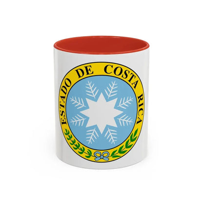 Coat of arms of Costa Rica (1840-1842) - Accent Coffee Mug 11oz Red - Go Mug Yourself