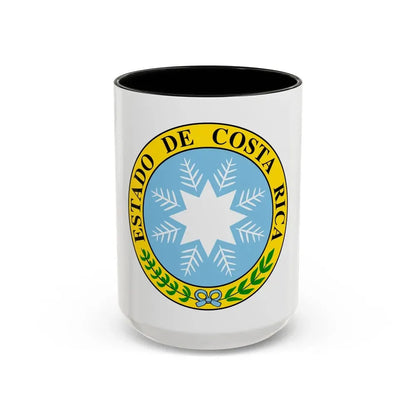 Coat of arms of Costa Rica (1840-1842) - Accent Coffee Mug 15oz Black - Go Mug Yourself