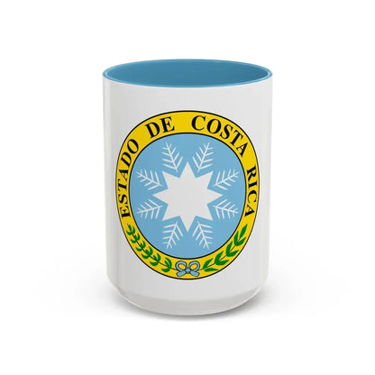 Coat of arms of Costa Rica (1840-1842) - Accent Coffee Mug 15oz Light Blue - Go Mug Yourself
