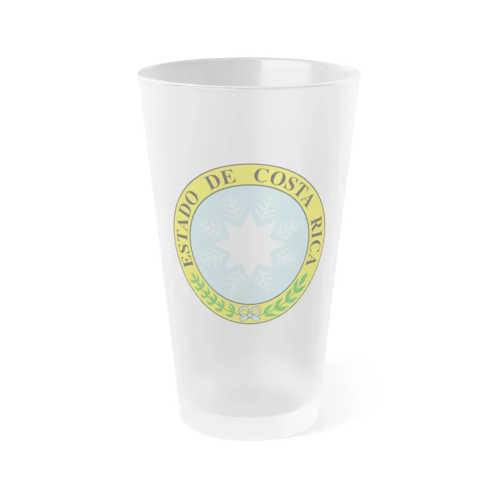 Coat of arms of Costa Rica (1840-1842) - Frosted Pint Glass 16oz Default Title - Go Mug Yourself