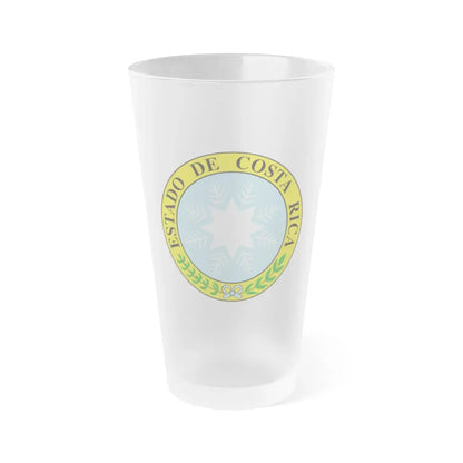 Coat of arms of Costa Rica (1840-1842) - Frosted Pint Glass 16oz Default Title - Go Mug Yourself