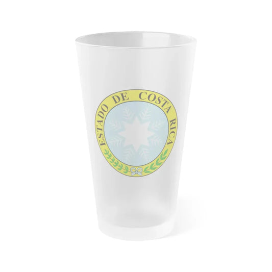 Coat of arms of Costa Rica (1840-1842) - Frosted Pint Glass 16oz Default Title - Go Mug Yourself