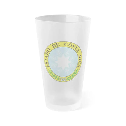 Coat of arms of Costa Rica (1840-1842) - Frosted Pint Glass 16oz Default Title - Go Mug Yourself