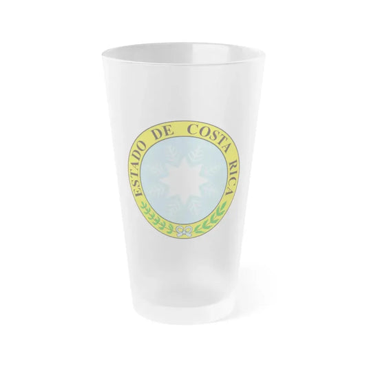 Coat of arms of Costa Rica (1840-1842) - Frosted Pint Glass 16oz Default Title - Go Mug Yourself