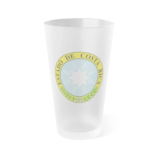 Coat of arms of Costa Rica (1840-1842) - Frosted Pint Glass 16oz-Go Mug Yourself