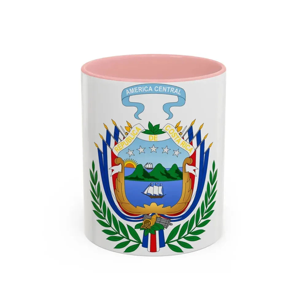 Coat of arms of Costa Rica (1848-1906) - Accent Coffee Mug 11oz Pink - Go Mug Yourself