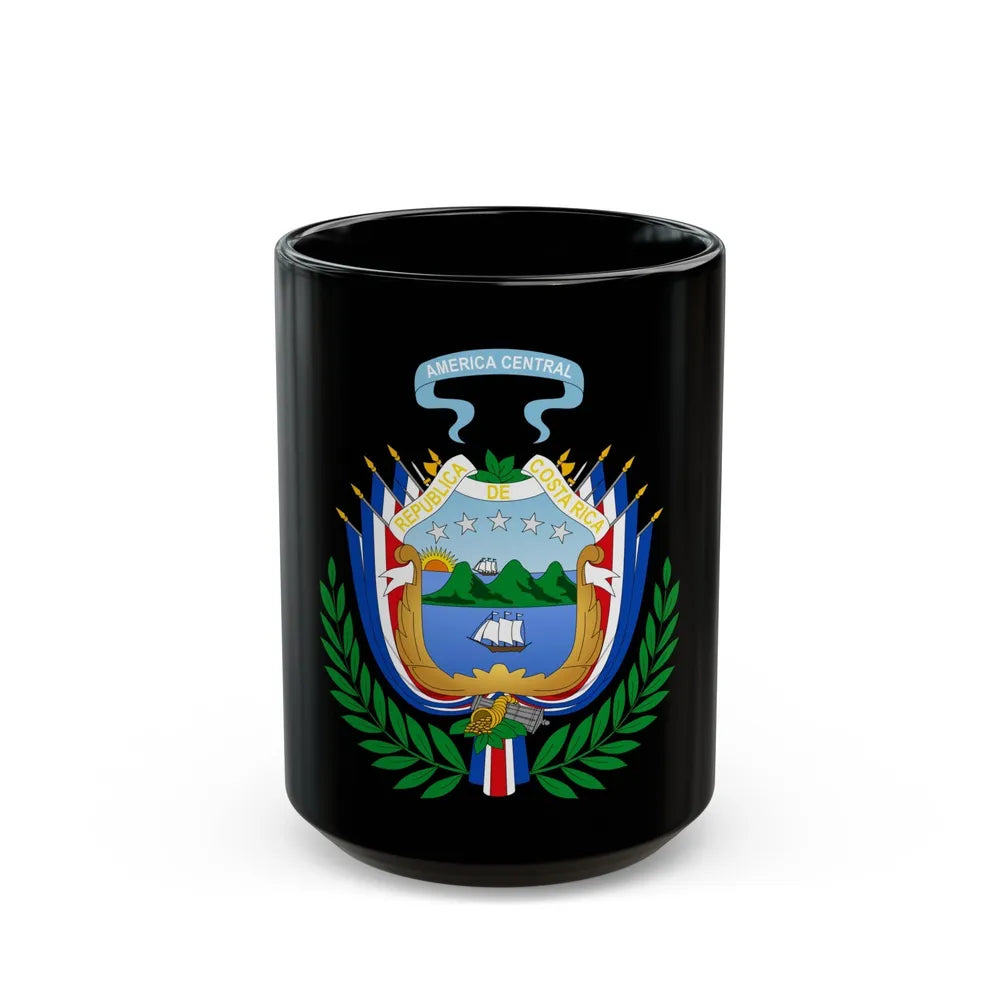 Coat of arms of Costa Rica (1848-1906) - Black Coffee Mug-15oz-Go Mug Yourself