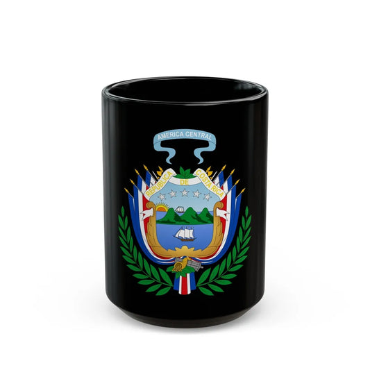 Coat of arms of Costa Rica (1848-1906) - Black Coffee Mug-15oz-Go Mug Yourself