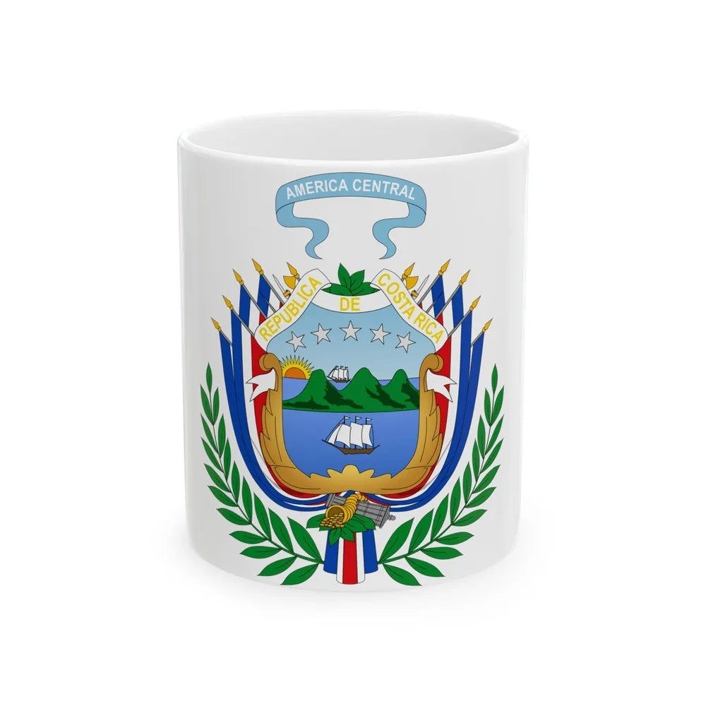 Coat of arms of Costa Rica (1848-1906) - White Coffee Mug-11oz-Go Mug Yourself