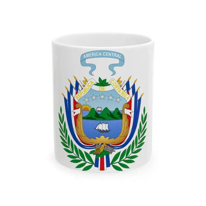 Coat of arms of Costa Rica (1848-1906) - White Coffee Mug 11oz - Go Mug Yourself