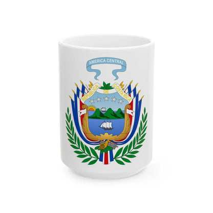 Coat of arms of Costa Rica (1848-1906) - White Coffee Mug-15oz-Go Mug Yourself