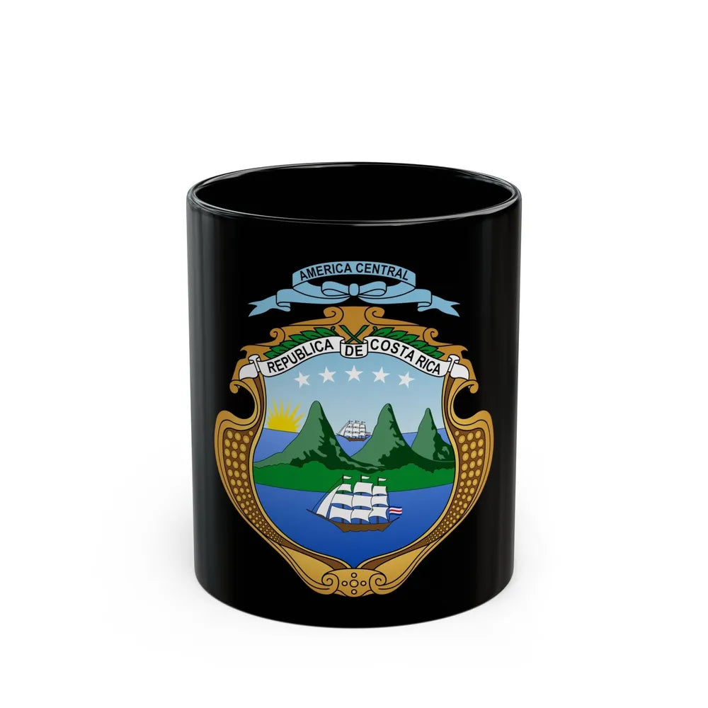 Coat of arms of Costa Rica (1906-1964) - Black Coffee Mug-11oz-Go Mug Yourself