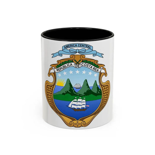 Coat of arms of Costa Rica (1964-1998) - Accent Coffee Mug 11oz Black - Go Mug Yourself