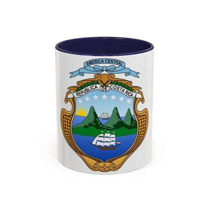Coat of arms of Costa Rica (1964-1998) - Accent Coffee Mug 11oz Navy - Go Mug Yourself