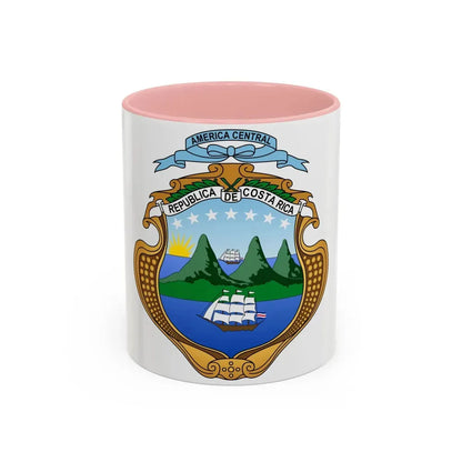 Coat of arms of Costa Rica (1964-1998) - Accent Coffee Mug 11oz Pink - Go Mug Yourself