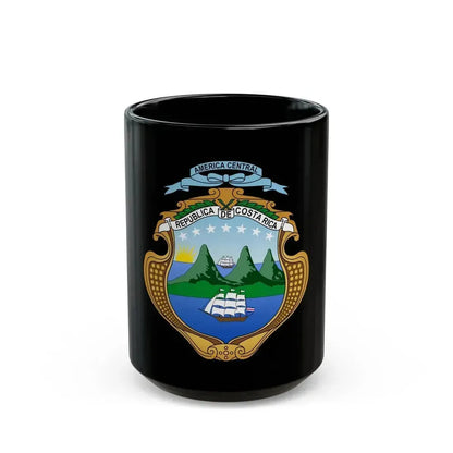 Coat of arms of Costa Rica (1964-1998) - Black Coffee Mug 15oz - Go Mug Yourself