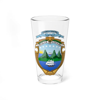 Coat of arms of Costa Rica 1964-1998 (Costa Rica) (Coat of Arms) Pint Glass 16oz 16oz - Go Mug Yourself