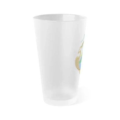 Coat of arms of Costa Rica (1964-1998) - Frosted Pint Glass 16oz - Go Mug Yourself