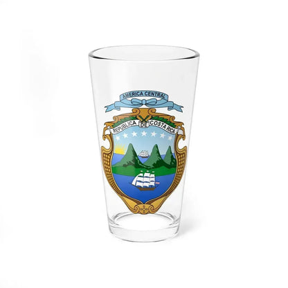 Coat of arms of Costa Rica (1964-1998) - Pint Glass 16oz 16oz - Go Mug Yourself