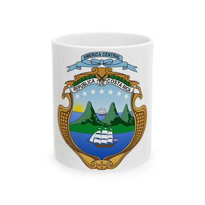 Coat of arms of Costa Rica (1964-1998) - White Coffee Mug-11oz-Go Mug Yourself