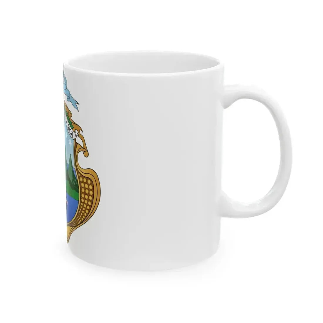 Coat of arms of Costa Rica (1964-1998) - White Coffee Mug - Go Mug Yourself