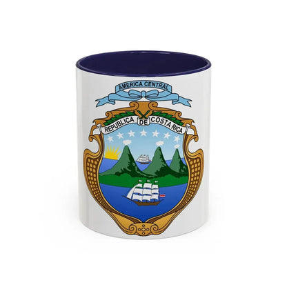 Coat of arms of Costa Rica - Accent Coffee Mug 11oz Navy - Go Mug Yourself
