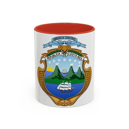 Coat of arms of Costa Rica - Accent Coffee Mug 11oz Red - Go Mug Yourself